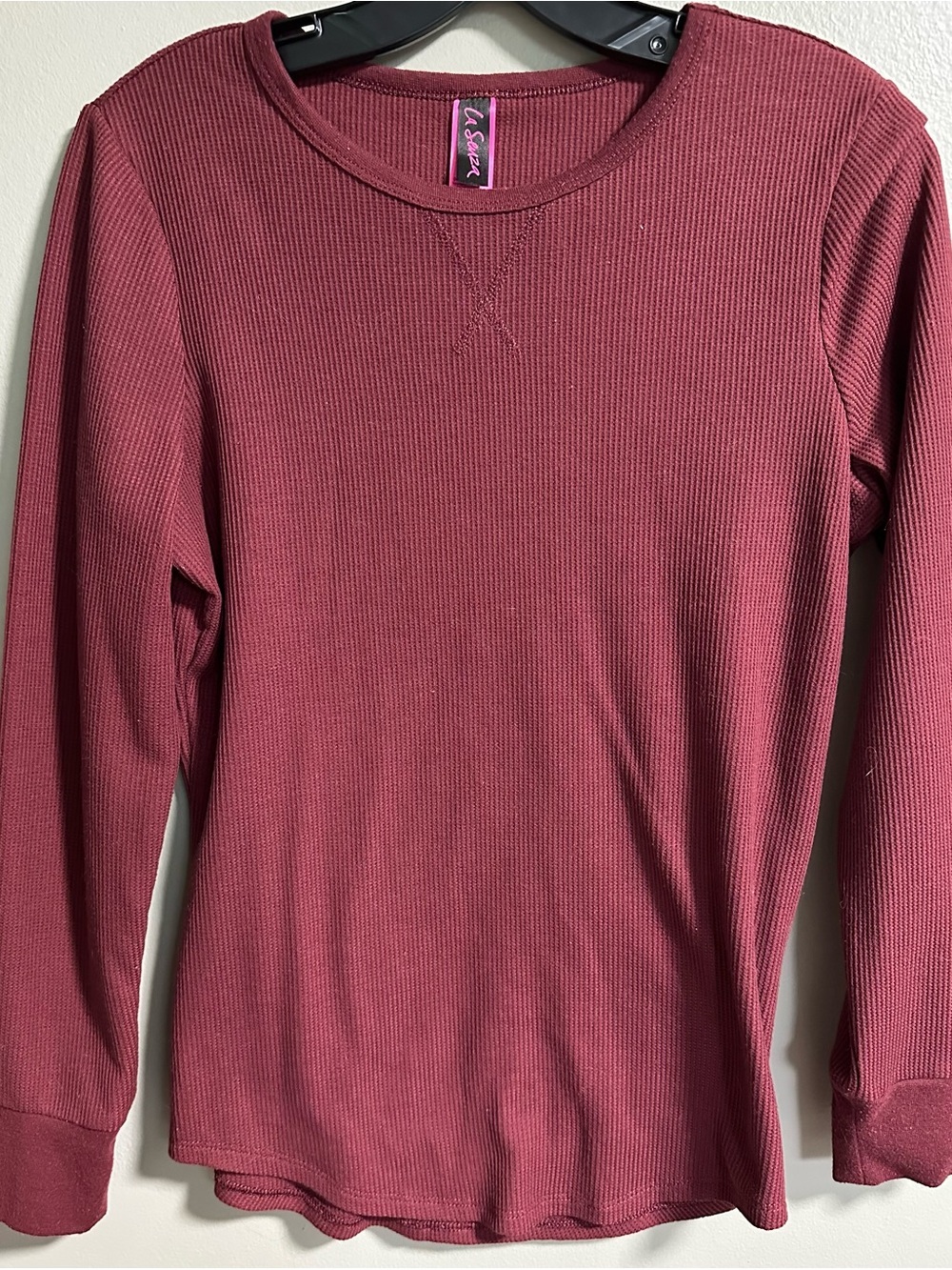 La SENZA Ribbed Lounge Set in Burgundy Size Large